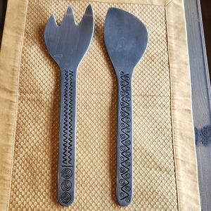 Wilton Armentale Vintage Salad Serving Set RWP Tribal Design Spirals